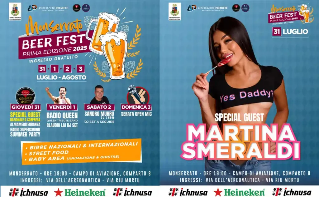 Monserrato Beer fest 2025, manifesto con data, programma, orari eventi | In Sardegna con Dani