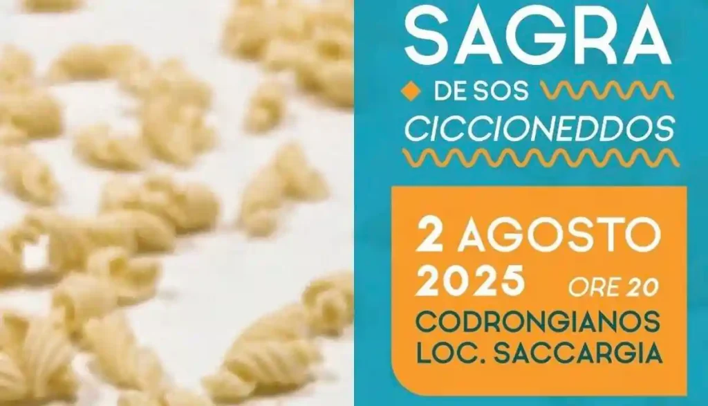 Sagra de sos Ciccioneddos 2025 a Codrongianos, manifesto con data, programma, orari eventi | In Sardegna con Dani