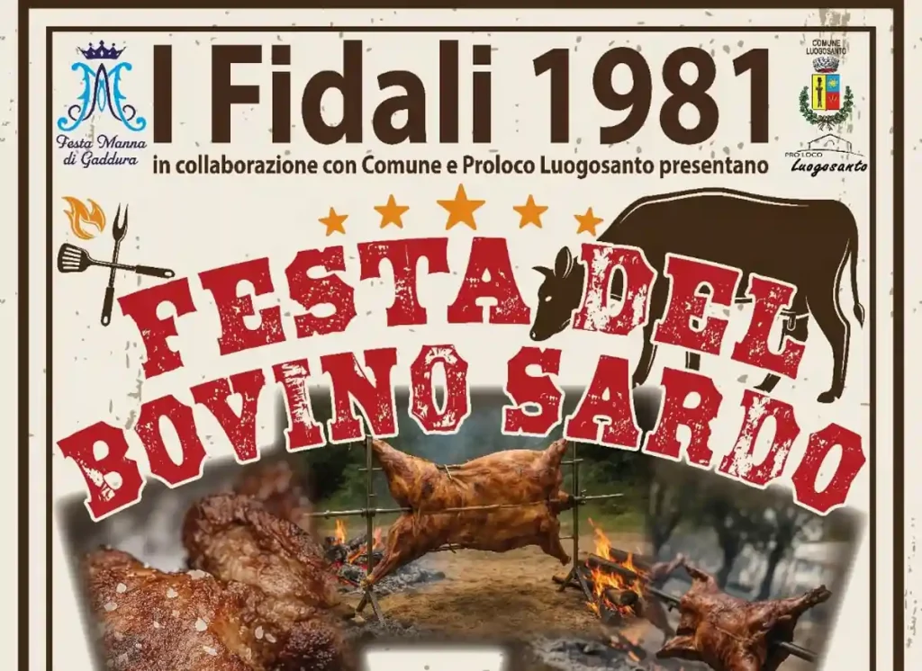 Festa del bovino sardo Luogosanto 2025, manifesto con date, programma e orari | In Sardegna con Dani