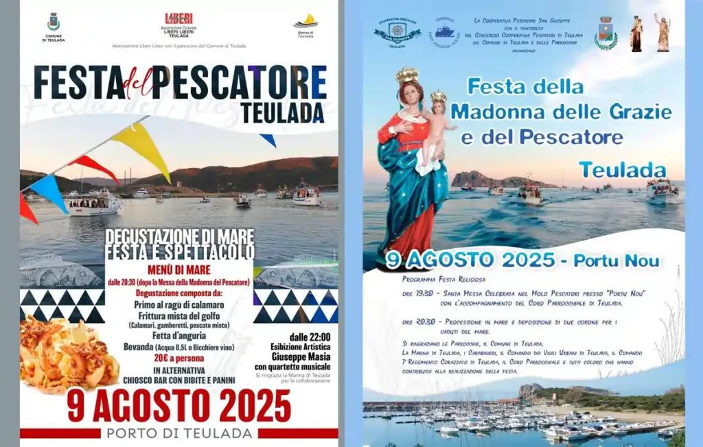 Festa del pescatore Teulada 2025, manifesto con data, programma, menù e orari | In Sardegna con Dani