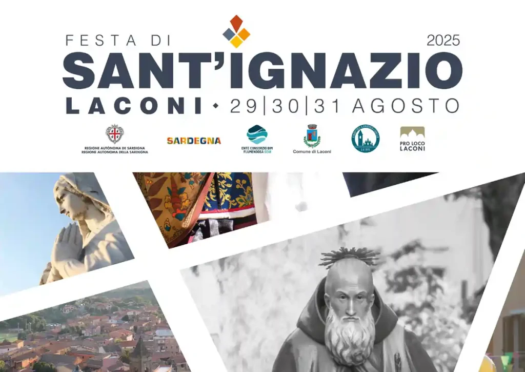 Festa di Sant'Ignazio da Laconi 2025, manifesto con data, programma e orari eventi | In Sardegna con Dani