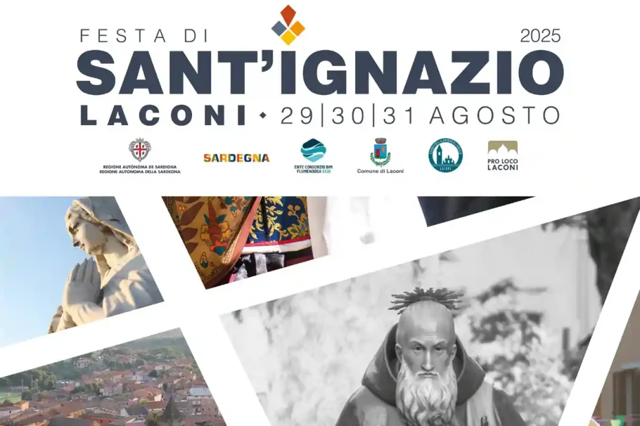Festa di Sant'Ignazio da Laconi 2025, manifesto con data, programma e orari eventi | In Sardegna con Dani