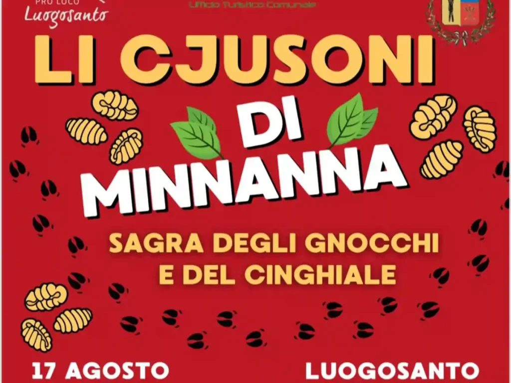 Li Cjusoni di Minnanna Luogosanto 2025, manifesto con data, programma e orari eventi | In Sardegna con Dani