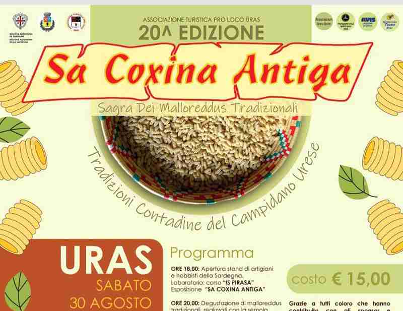 Sa Coxina Antiga Uras 2025, manifesto con data, programma e orari eventi | In Sardegna con Dani