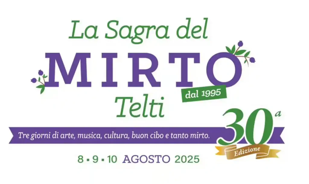 Sagra del mirto Telti 2025, manifesto con data, programma e orari | In Sardegna con Dani