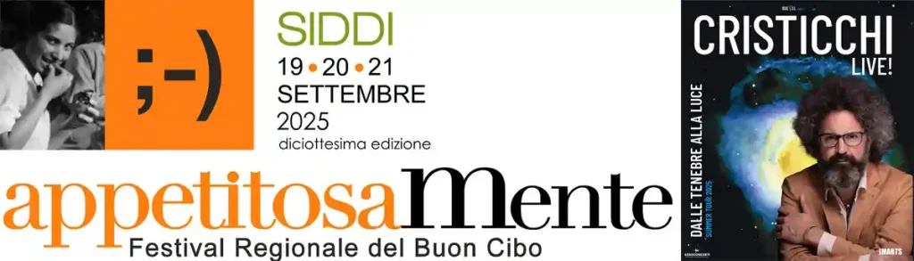Appetitosamente Siddi 2025, , manifesto con date, programma e orari concerto Cristicchi | In Sardegna con Dani