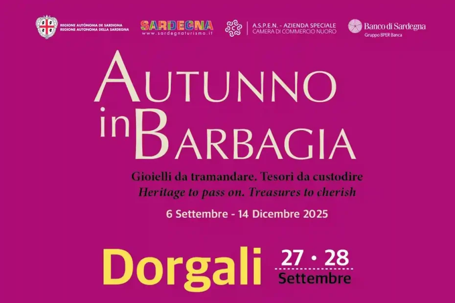 Autunno in Barbagia Dorgali 2025, manifesto con date, programma e orari eventi | In Sardegna con Dani