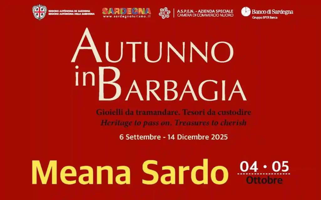 Autunno in Barbagia Meana Sardo 2025, manifesto con date, programma e orari eventi | In Sardegna con Dani