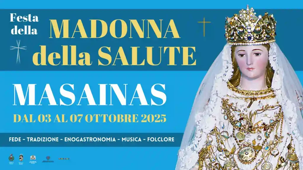 Madonna della Salute Masainas 2025, manifesto con date, programma e orari eventi | In Sardegna con Dani