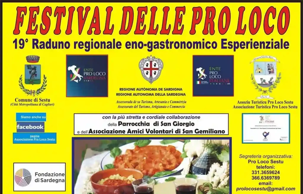 Festival delle pro loco Sestu 2025, manifesto con date, programma e orari eventi | In Sardegna con Dani