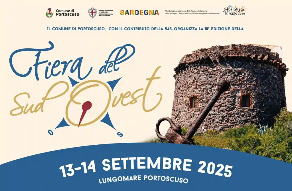 Fiera del sud ovest Portoscuso 2025, manifesto con date, programma e orari | In Sardegna con Dani