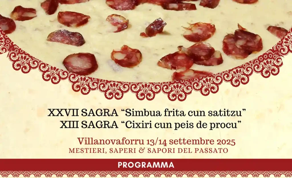 Mestieri, sapori e saperi a Villanovaforru, manifesto con date, programma e orari eventi e degustazioni | In Sardegna con Dani
