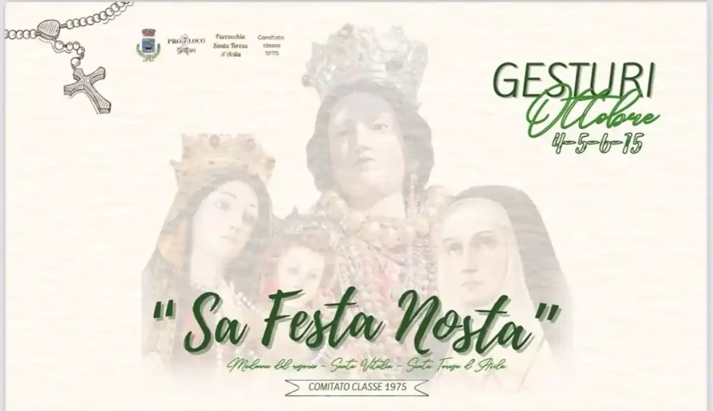 Sa Festa Nosta Gesturi 2025, manifesto con date, programma e orari eventi | In Sardegna con Dani