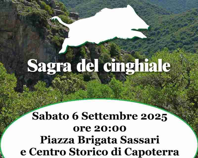 Sagra del cinghiale Capoterra 2025, manifesto con data, programma e orai | In Sardegna con Dani