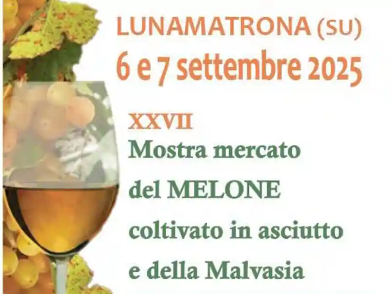 Sagra del melone in asciutto 2025 a Lunamatrona, manifesto con date, programma e orari eventi e sagre | In Sardegna con Dani