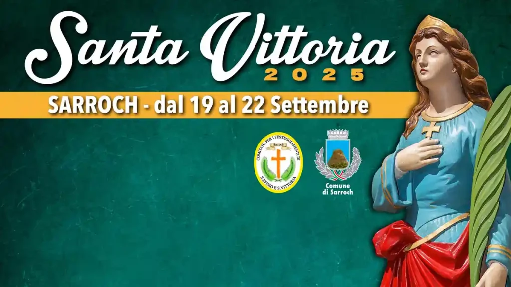 Santa Vittoria Sarroch 2025, manifesto con date, programma e orari eventi | In Sardegna con Dani
