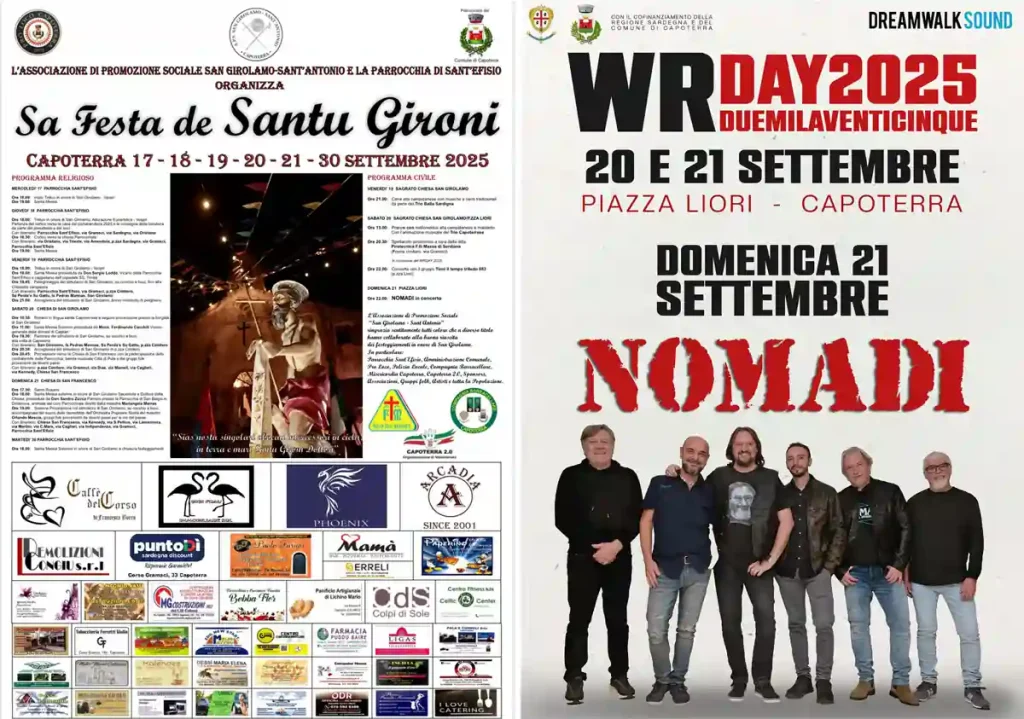 Santu Gironi Capoterra 2025, manifesto con programma, date e orari eventi | In Sardegna con Dani