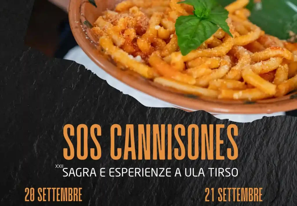 Sagra Sos Cannisones 2025 Ula Tirso, manifesto con date, programma e orari degustazioni ed eventi | In Sardegna con Dani