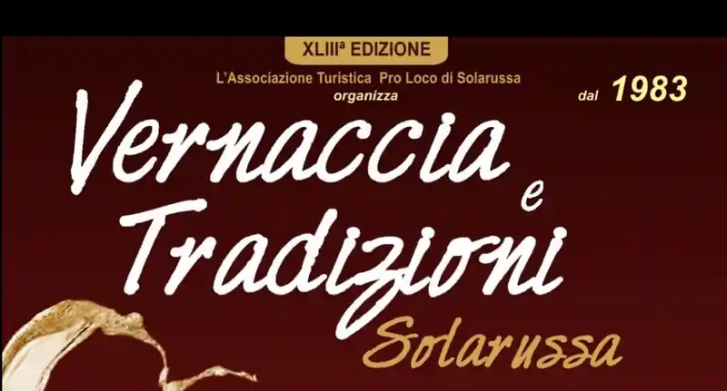 Vernaccia e tradizioni Solarussa 2025, , manifesto con date, programma e orari eventi e degustazioni | In Sardegna con Dani