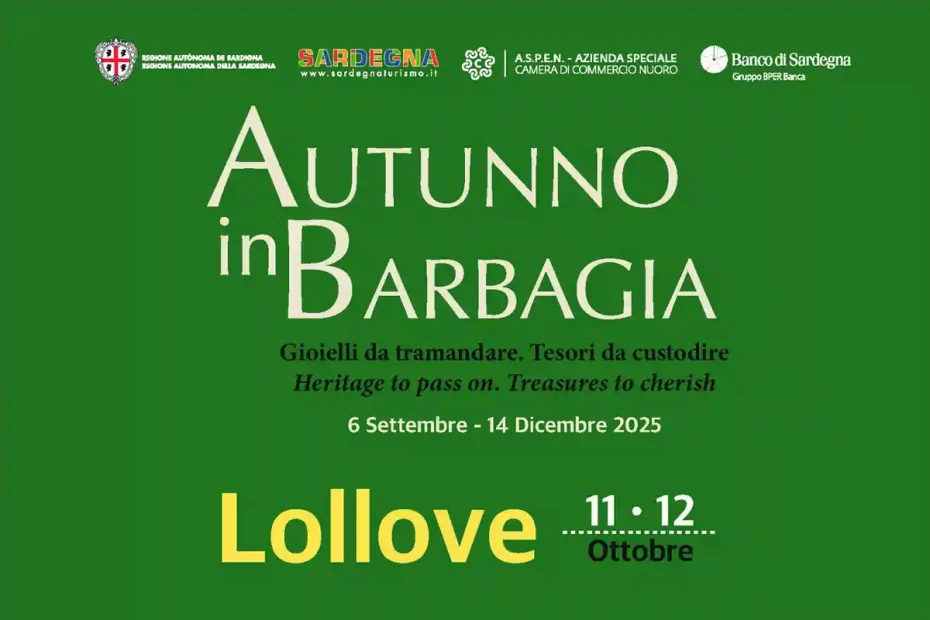 Autunno in Barbagia Lollove 2025, manifesto con date, programma e orari eventi | In Sardegna con Dani
