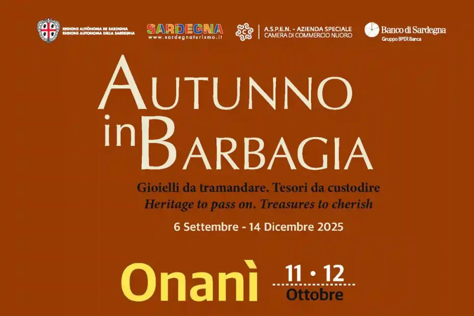 Autunno in Barbagia Onanì 2025, manifesto con date, programma e orari eventi | In Sardegna con Dani