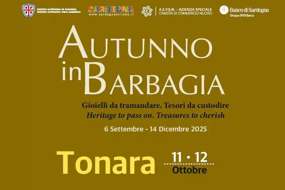 Autunno in Barbagia Tonara 2025, manifesto con date, programma e orari eventi | In Sardegna con Dani
