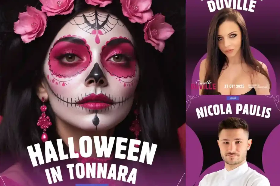 Halloween in Tonnara Portoscuso 2025, manifesto con programma, data e orari eventi | in Sardegna con Dani