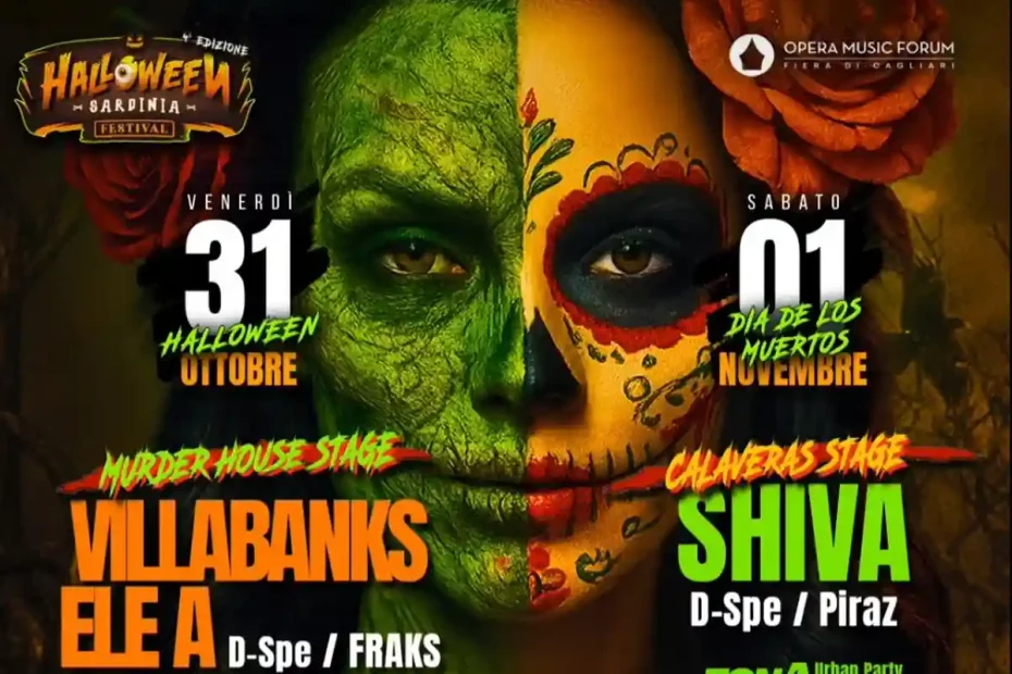 Halloween Sardinia Festival 2025, manifesto con programma, data, orari e line up | in Sardegna con Dani
