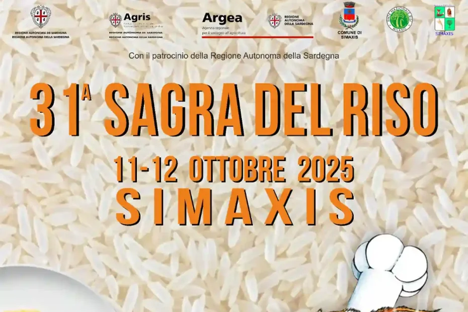 Sagra del riso Simaxis 2025, manifesto con date, programma e orari eventi e degustazioni | In Sardegna con Dani