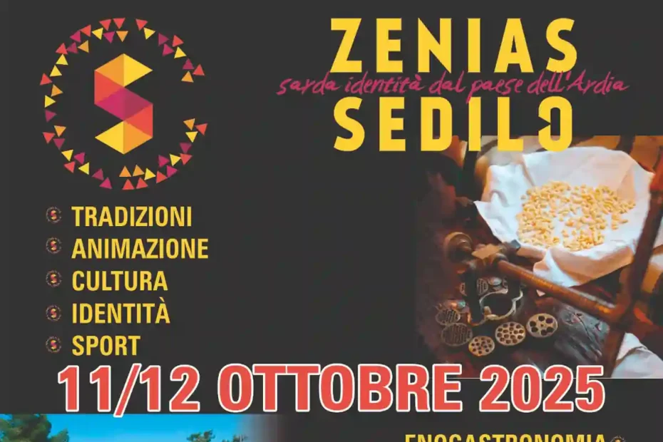Zenias de atonzu Sedilo 2025, manifesto con date, programma e orari eventi | In Sardegna con Dani