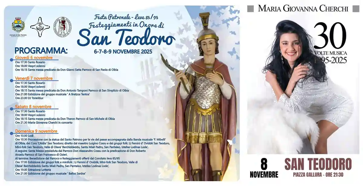 Festa patronale di San Teodoro 2025: ecco il programma completo dal 6 al 9 novembre!