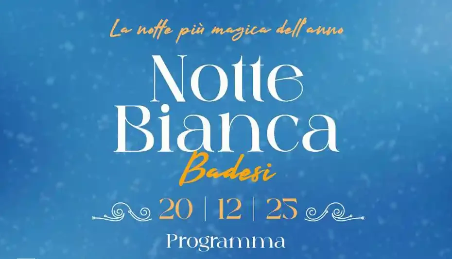 Notte Bianca Badesi 2025, manifesto con data evento | In Sardegna con Dani