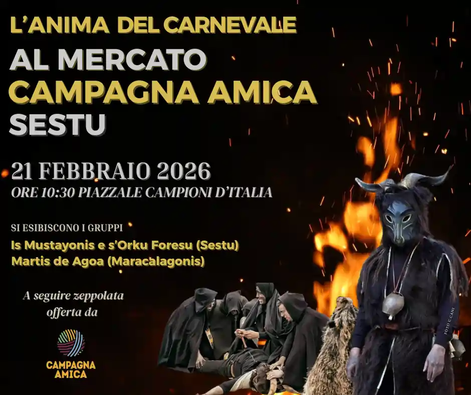 Carnevale al mercato Campagna Amica di Sestu, manifesto con il programma completo! | In Sardegna con Dani