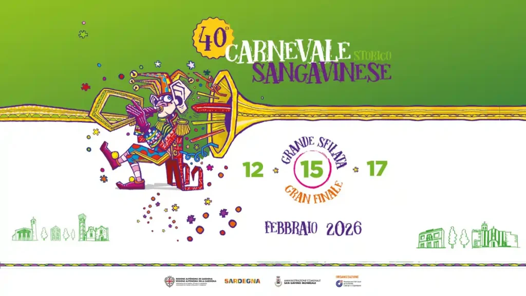 Carnevale Sangavinese 2026, manifesto con date sfilate | In Sardegna con Dani