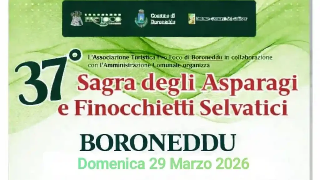 Sagra asparagi e finocchietti selvatici Boroneddu 2026, manifesto con la data ufficiale | In Sardegna con Dani