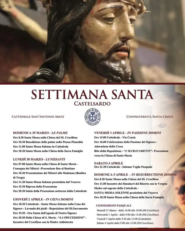 Settimana Santa Castelsardo 2026, calendario riti e sante messe | In Sardegna con Dani