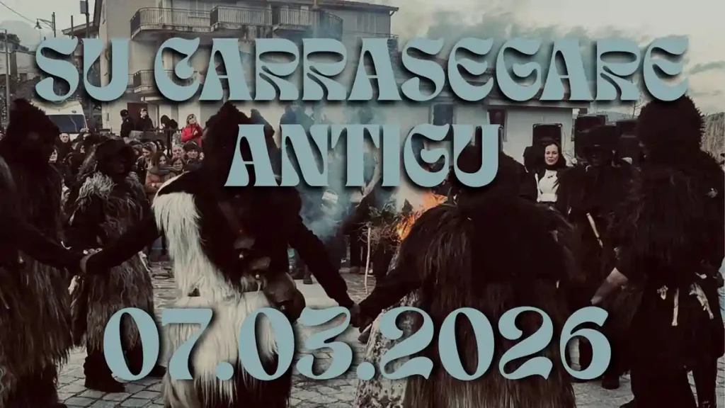 Carrasegare antigu Irgoli 2026, maschere tradizionali partecipanti nel manifesto ufficiale | In Sardegna con Dani