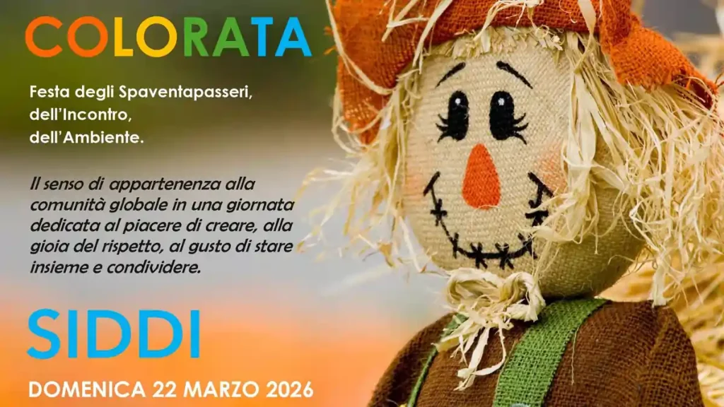 Colorata Siddi 2026, manifesto e data della festa degli spaventapasseri | In Sardegna con Dani