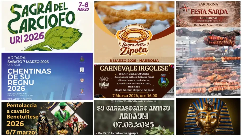 Eventi e sagre il 6, 7, 8 marzo 2026 in Sardegna | In Sardegna con Dani