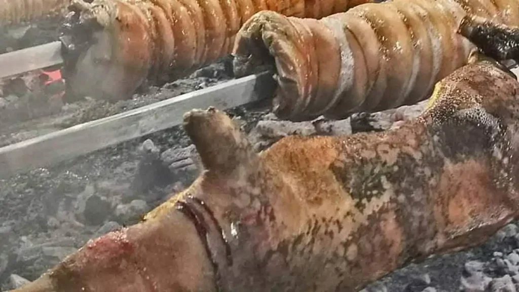 Maialetto e porchetta in cottura alla Festa del Gusto | In Sardegna con Dani