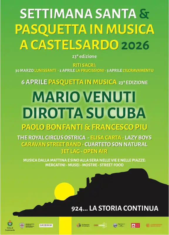Psquetta in musica a Castelsardo 2026, manifesto ufficiale con line up artisti e data | In Sardegna con Dani