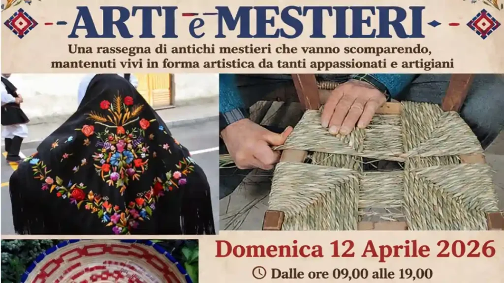 Arti e Mestieri Pirri 2026, manifesto ufficiale con data, orario e luogo evento | In Sardegna con Dani