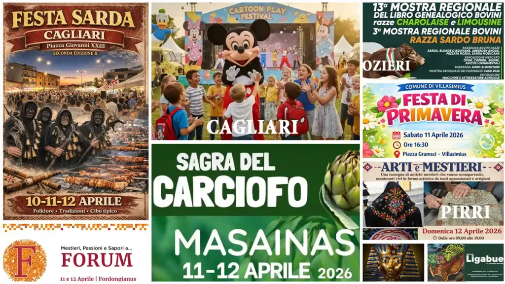 Eventi, sagre e fiere del 10, 11, 12 aprile 2026 in Sardegna | In Sardegna con Dani