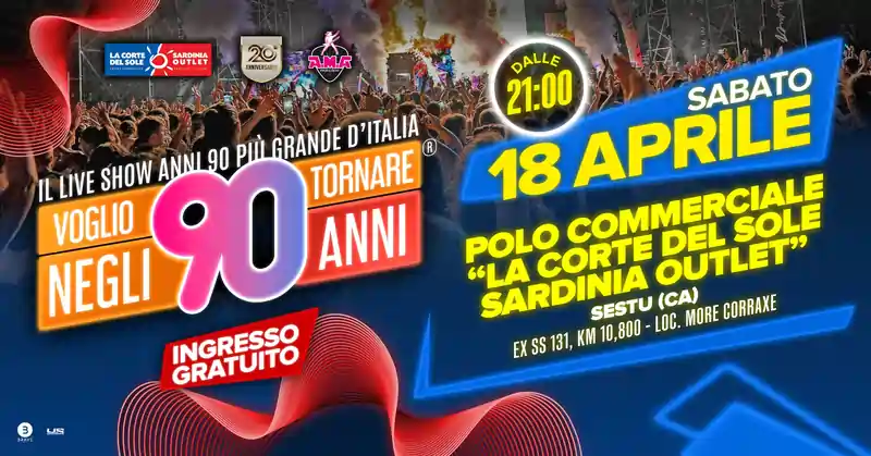 Festa per i 20 anni della Corte del sole di Sestu, manifesto con il programma | In Sardegna con Dani