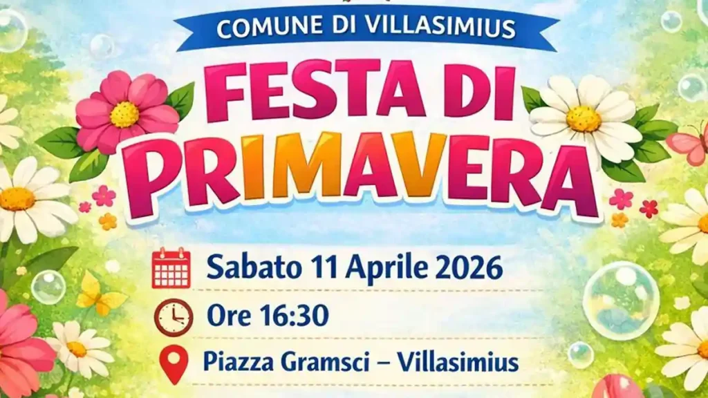 Festa di Primavera Villasimius 2026, manifesto ufficiale con data, orario e luogo evento | In Sardegna con Dani