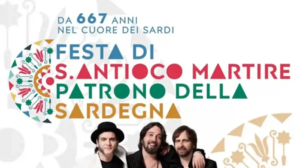Festa di Sant'Antioco Martire 2026 a Sant'Antioco, manifesto con Le Vibrazioni (gruppo ospite) | In Sardegna con Dani