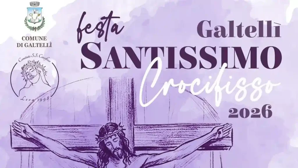 Festa Santissimo Crocifisso Galtellì 2026, manifesto con le date ufficiali | In Sardegna con Dani
