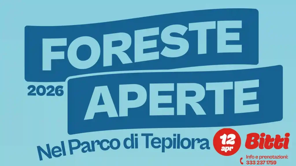 Foreste aperte nel parco di Tepilora a Bitti 2026, manifesto con data | In Sardegna con Dani