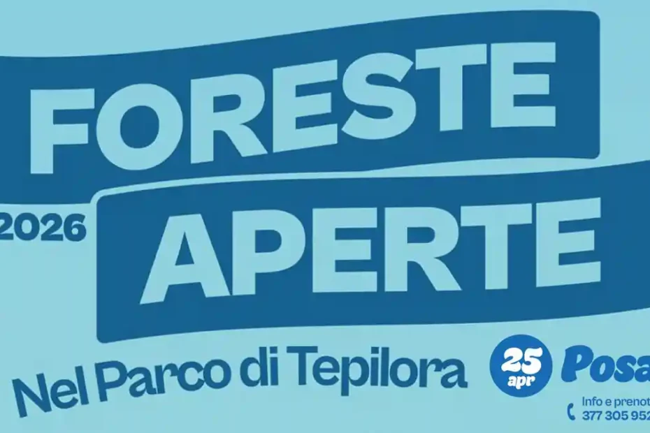 Foreste Aperte Posada 2026, manifesto con data, località e numero utile per info e prenotazioni | In Sardegna con Dani