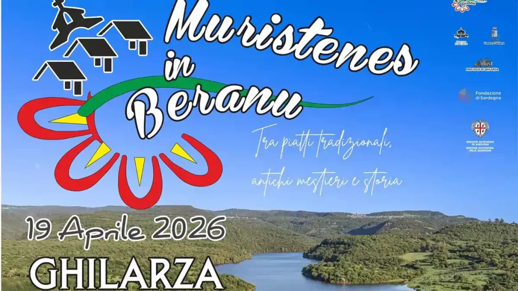 Muristenes in Beranu Ghilarza 2026, manifesto con logo e data dell'evento | In Sardegna con Dani